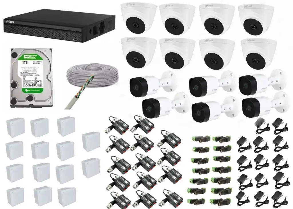 KIT DE 14 CAMARAS DE SEGURIDAD 5MP DAHUA CCTV + BALA  ULTRA HD