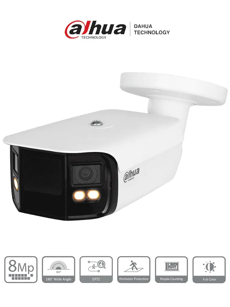 CAMARA DE SEGURIDAD PANORAMICA IP 4MP DOBLE LENTE FULL COLOR AUDIO MAPA DE CALOR - CONTEO DE PERSONAS