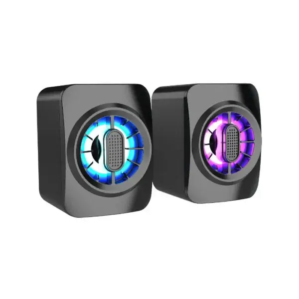 PARLANTES GAMER RGB PARA PC 6W 3.5MM USB AUX ESTEREO COMPUTADOR