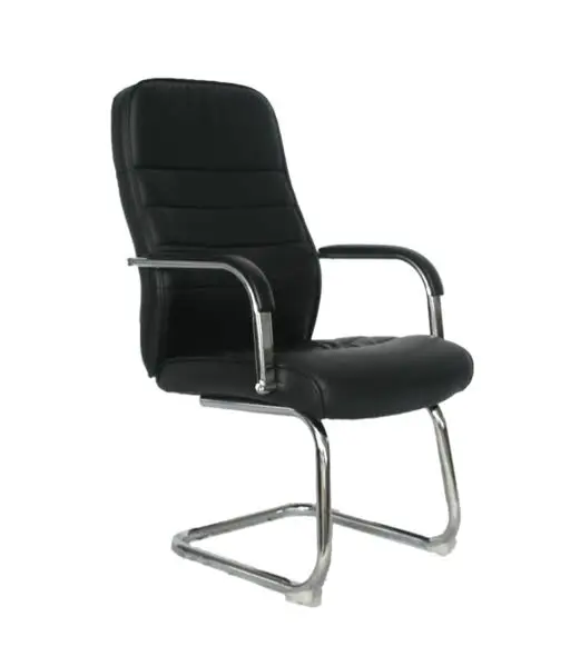 SILLA INTERLOCUTORA ALCOLCHONADA ESTRUCTURA CROMO CUERO SINTETICO
