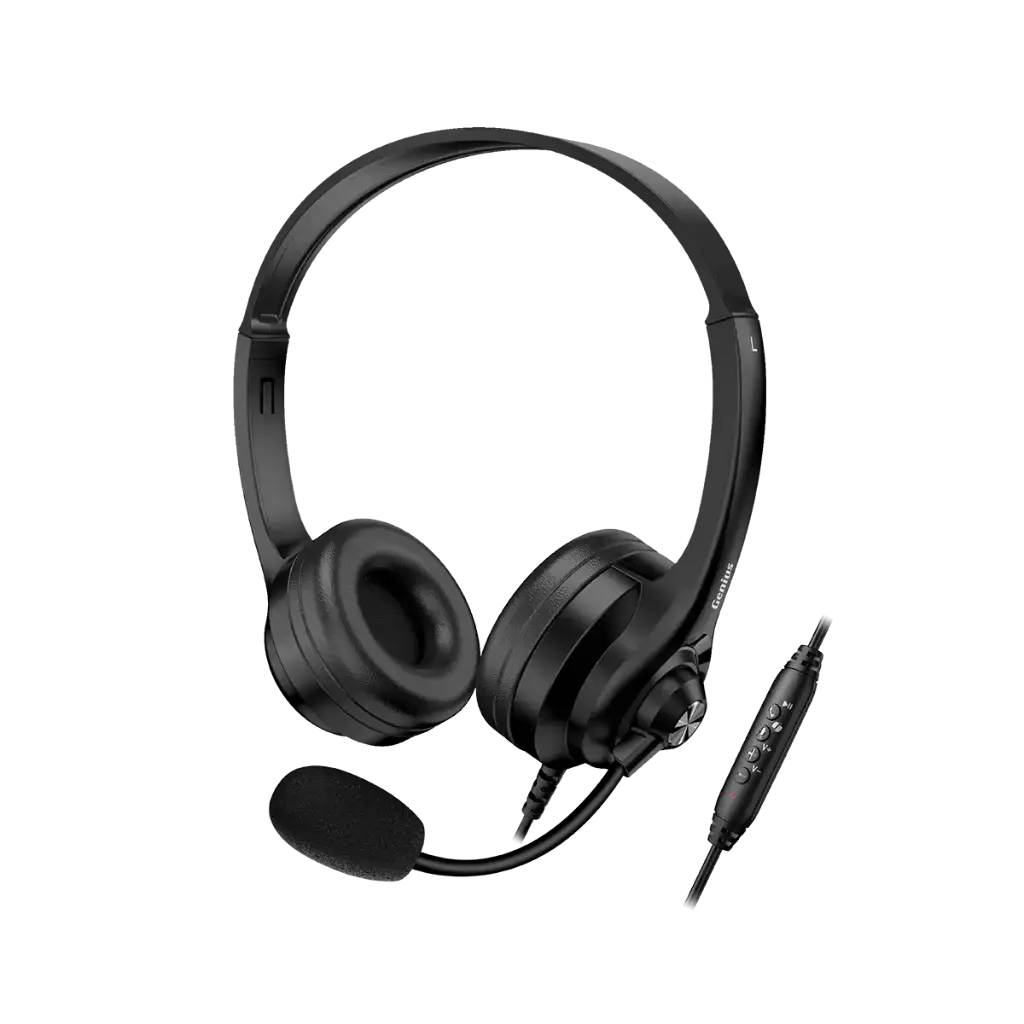 AUDIFONOS DIADEMAS USB GENIUS BOTON COPILOT MICROFONO 