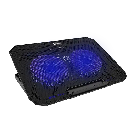 BASE REFRIGERANTE GAMER USB PORTATIL 2 VENTILADORES RGB 15,6 PULGADAS