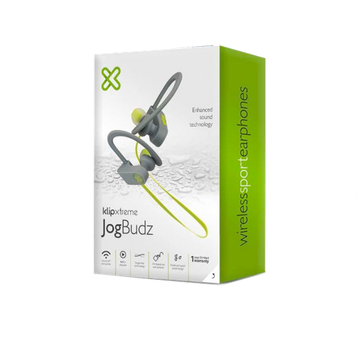 [KHS-632BL] AURICULARES KLIP XTREME JOGBUDZ - INALÁMBRICOS - BLUETOOTH - MICRÓFONO - GRIS/AZUL