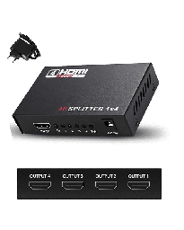[HDMI-SPLINTTER1X4] MULTIPLICADOR SPLITTER HDMI, 1 ENTRADA X 4 SALIDAS, 1080 1X4