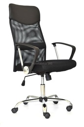 [003-0744] SILLA EJECUTIVA ERGONÓMICA Y GIRATORIA MALLA NEGRA OFICINA SEUL