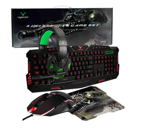 [KM3] Combo Gamer Teclado Mouse Pad Mouse Y Diadema Gamer