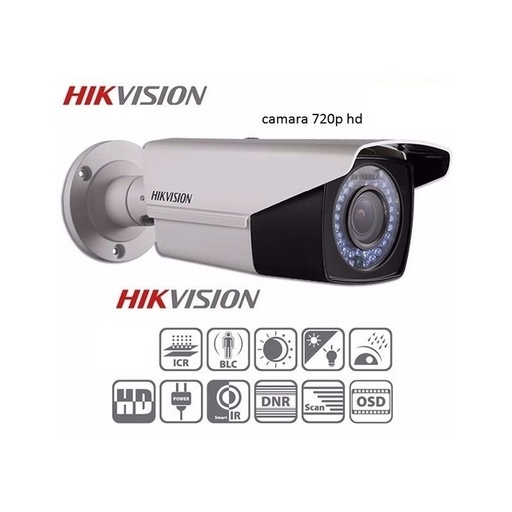 [DS-2CE16C0T-VFIR3F] CÁMARA TURBO HD 720P TIPO BALA HIKVISION VARIFOCAL 2.8 A 12MM