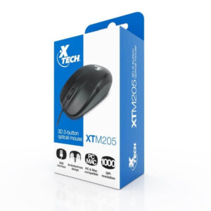 [XTM-205] MOUSE OPTICO ALAMBRICO USB 3D DE TRES BOTONES