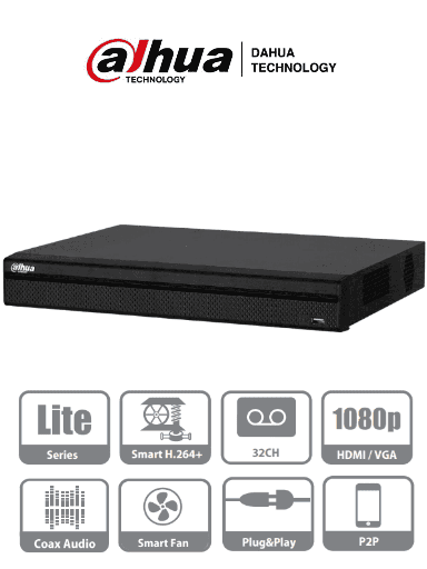 [DHI-XVR5232AN-S2] XVR 32CH GRABACION HASTA 4M-N 1 HDMI 1 VGA 1 TV1 E/S RCA 2 SATA RS485 H264