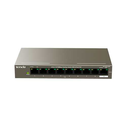 [TEF1109P-8-63W] SWITCH POE DE 8 PUERTOS TENDA 10/100 MBPS
