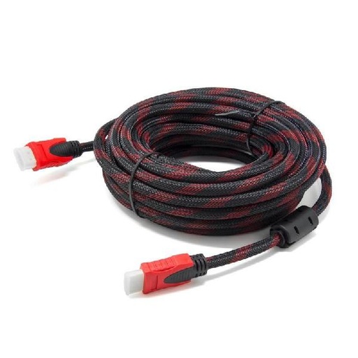 [HDMI3M] CABLE HDMI DE 3 METROS ENMALLADO ROJO 1080P