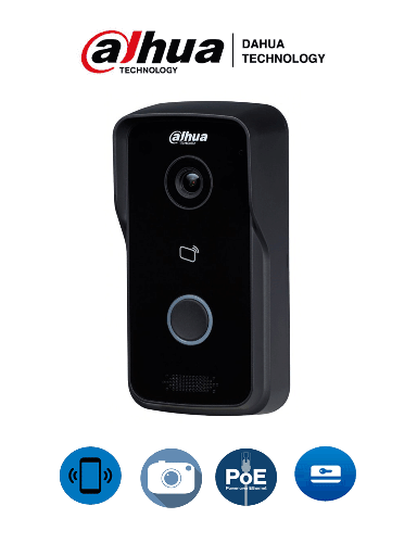 [DHI-VTO2111D-P-S2] INTERCOM IP NEGRO 1/4" 1MP CMOS FOV 107° 1 BOTON IP65 12VDC/POE SIP