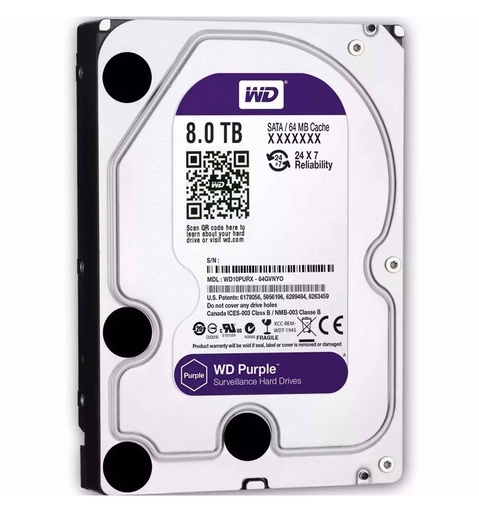 [DP8T] DISCO DURO PC DVR 8TB TERAS WD WESTERN PURPURA CAMARAS