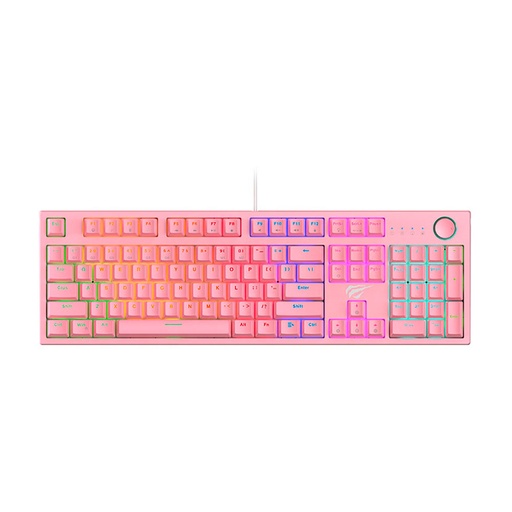 [KB871L] TECLADO MECANICO ROSA + PERILLA DE CONTROL DE VOLUMEN