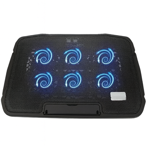 [H9] BASE REFRIGERANTE GAMER AZUL 6 RGB COOLER USB 17¨