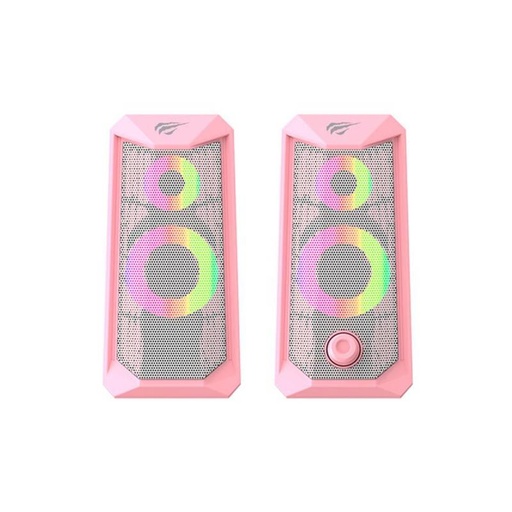[SK202-PINK] PARLANTE GAMER ROSADO RGB USB 3.5M PARA PC 10w