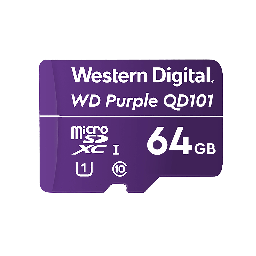 [WDD064G1P0C] MICROSD WESTER DIGITAL PURPLE CLASE 10 64GB PARA VIDEOVIGILANCIA