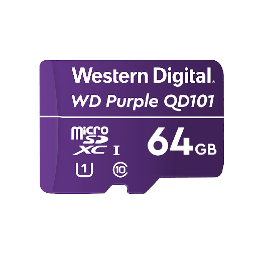 [WDD064G1P0C] MICROSD WESTER DIGITAL PURPLE CLASE 10 64GB PARA VIDEOVIGILANCIA