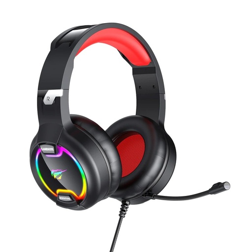 [HV-H2233D] DIADEMA GAMER NEGRA RGB CONTROL DE VOLUMEN Y SILENCIO DEL MICRÓFONO