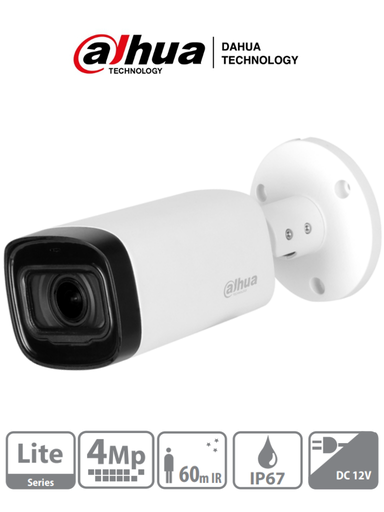 [DH-HAC-HFW1400RN-Z-IRE6-S2] CAMARA 4 EN 1 4MP TIPO BALA LENTE MOTORIZADA 2,7-12MM FOV 29°-92° DWDR ARRAY IR 60M IP67