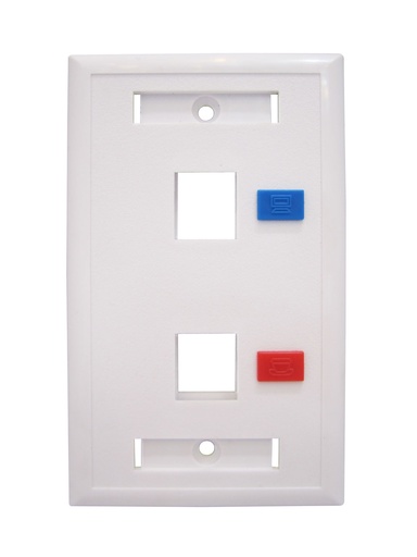 [117] FACE PLATE DOBLE SURLINK PARA RED LAN RJ45 BLANCO
