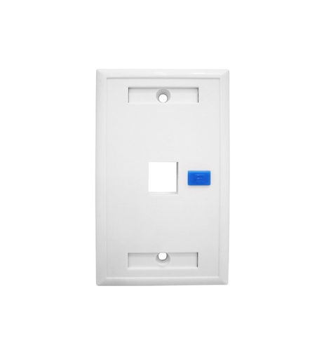 [118] FACE PLATE SENCILLO SURLINK PARA RED RJ45 BLANCO
