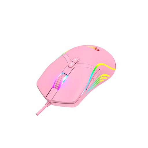 [MS1026] MOUSE GAMER ROSADO RGB  MS1026 6400DPI 7 BOTONES