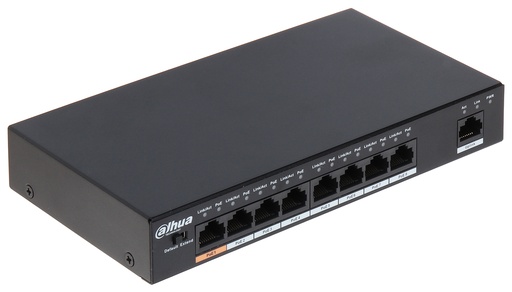 [DH-PFS3009-8ET-96] SWITCH POE 8 PUERTOS FASTETHER IEEE 802.3 AF/AT 1 PUERTO HASTA 60W RESTANTES HASTA 30W TOTAL MAX 96W DAHUA
