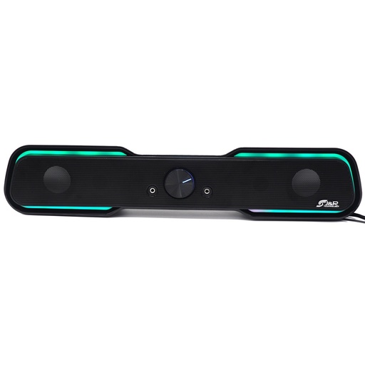 [J5210] PARLANTE GAMER 10W HI-FI RGB USB 3.5MM NEGROS PARA PC