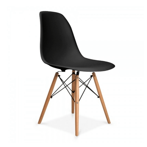 [120021] SILLA EAMES TRADICINAL CON PATAS DE MADERA - NEGRO