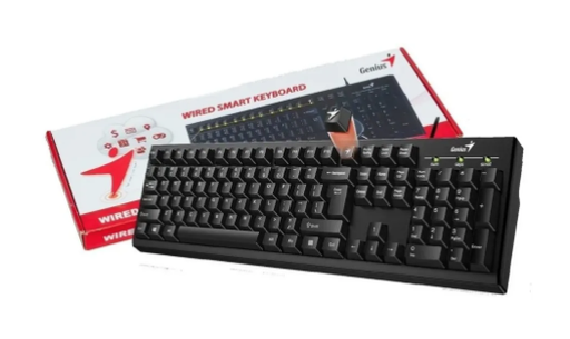 [KB-100] TECLADO ALAMBRICO ALFANUMERO PROGRAMABLE GENIUS / NEGRO  / KB-100