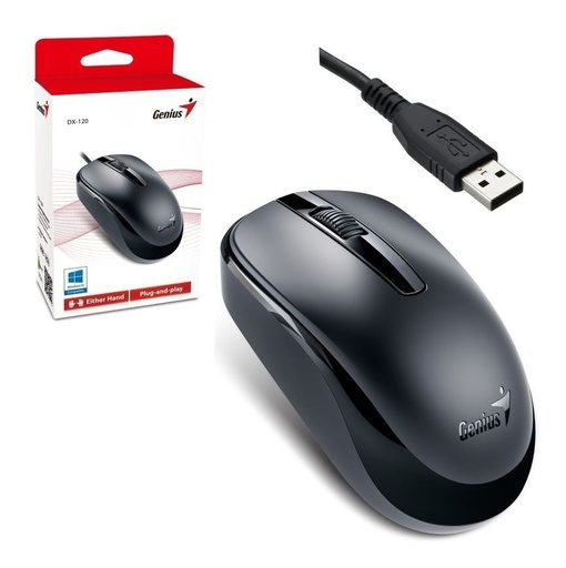 [DX-120] MOUSE RATON GENIUS OPTICO PC USB DX-120 / NEGRO