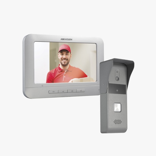 [DS-KIS203-T] Kit de Videoportero Analógico con Pantalla LCD a Color de 7" / Frente de Calle para Exterior IP65 HIKVISION