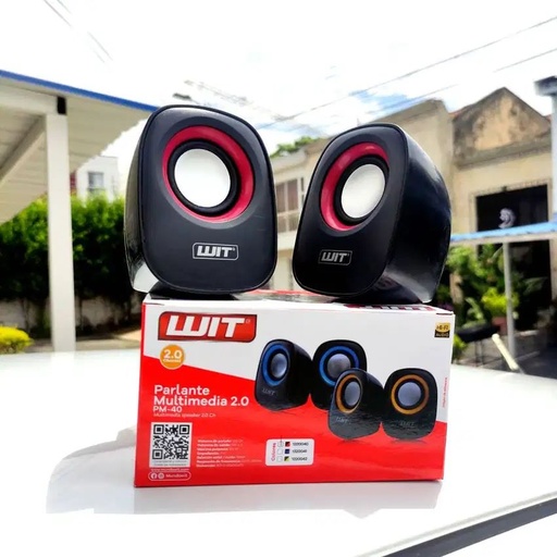[PM-40ROJO] PARLANTES USB 3.5 PARA PC COMPUTADOR ROJO MULTIMEDIA 6W