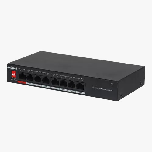 [DH-PFS3008-8GT-96-V2] SWITCH POE 8 PUERTOS GIGABIT IEEE 802.3 AF/AT 1 PUERTO HASTA 60W RESTANTES HASTA 30W TOTAL MAX 96W