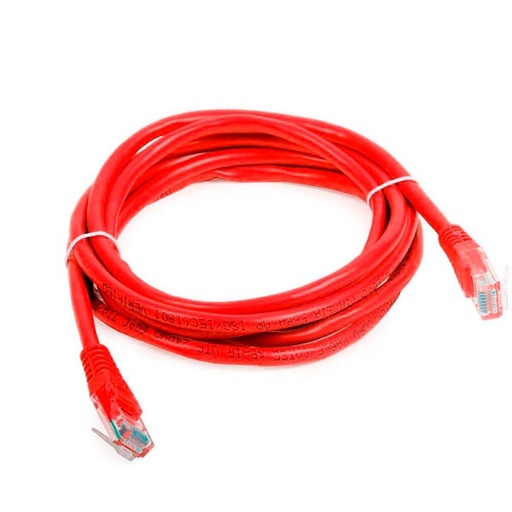 [PATCHCORD6AROJO2M] PATCH CORD UTP CATEGORIA 6A ROJO 2 METROS INTERNET