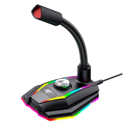 [GK56B] MICROFONO GAMER CONTROL VOLUMEN RGB HAVIT GK56B USB
