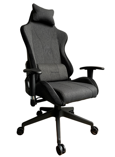 [108622GRAY] SILLA GAMER GRIS RECLINABLE EN PAÑO PRO GIRATORIA HIROTO