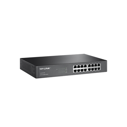 [TL-SG1016D] SWITCH GIGABIT NO ADMINISTRABLE DE 16 PUERTOS 10/100/1000 MBPS PARA ESCRITORIO/RACK TP-LINK