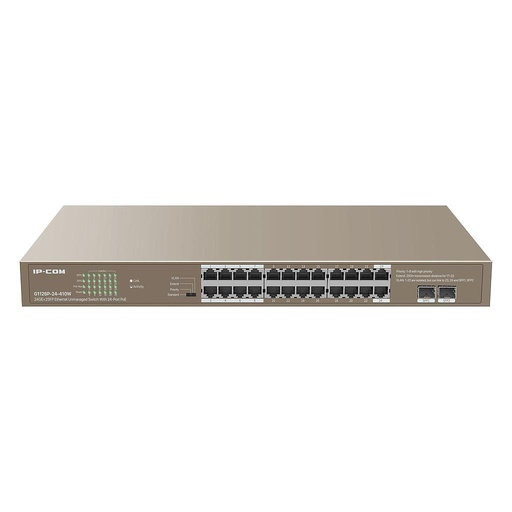 [G1126P-24-410W] SWITCH NO ADMINISTRABLE POE 24P RJ45 GIGABIT 2 PTOS SFP BACKPLANE 48 GBPS MONTABLE EN RACK
