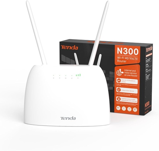 [4G06] ROUTER TENDA LTE N300 WIFI 4G 2.4 GHZ SIM CARD RED MOVIL