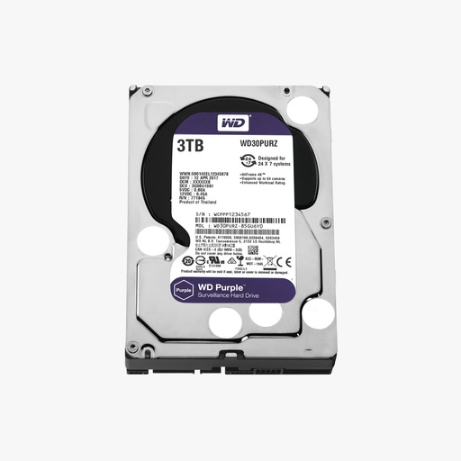 [DP3T] DISCO DURO PC 3TB TERAS WD WESTERN PURPURA CAMARA DVR 3 AÑOS