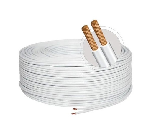 [D2X12] CABLE DUPLEX 2 X 12 BLANCO 100 METROS ALEACION