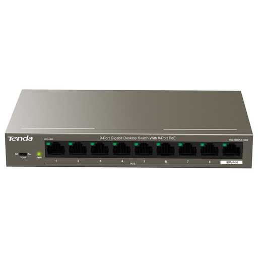[TEG1109P-8-102W] SWITCH NO ADMINISTRABLE POE 8 PUERTOS GIGABIT AF/AT SALIDA TOTAL MAX 102W 4 MODOS DE OPERACIÓN