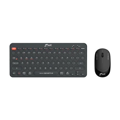 [CTMIJR-011NEGRO] COMBO NEGRO DE TECLADO + MOUSE 3 BOTONES INALAMBRICO IDIOMA ESPAÑOL