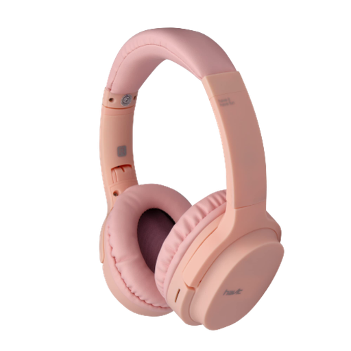 [I62] DIADEMA AUDIFONOS ROSADO HAVIT MICRO SD-RADIO FM, BLUETOOTH INALÁMBRICA