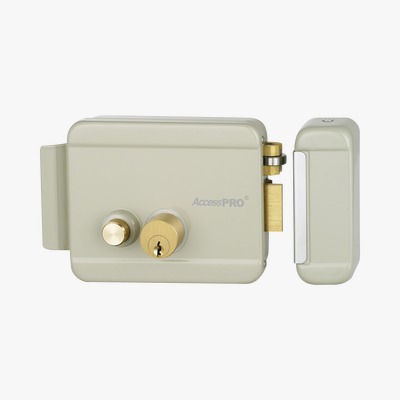 [ACCESSRIMB] CERRADURA ELÉCTRICA CON BOTÓN DE SALIDA/ INCLUYE LLAVE / EXTERIOR / DERECHA