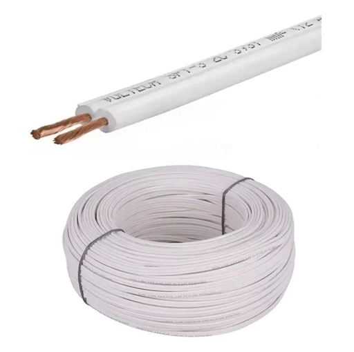 [D2X10] CABLE DUPLEX 2 X 10 BLANCO 100 METROS ALEACION