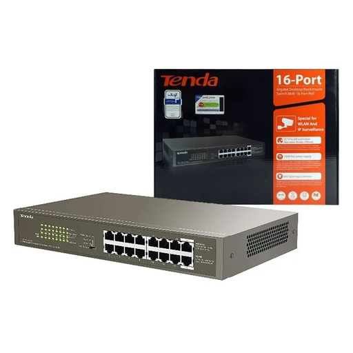 [TEG1116P-16-150W] SWITCH POE 16 PUERTOS GIGABIT IEEE 802.3 AF/AT SALIDA TOTAL MAX 135W 4 MODOS DE OPERACIÓN