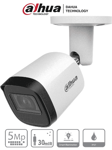 [DH-HAC-B2A51N-U-0280B-S2] CAMARA DE SEGURIDAD 5 MEGAPIXELES 4 EN 1 1/2,7" CMOS  TIPO BALA METALICA 2,8MM FOV 93° DWDR IR 30M IP67